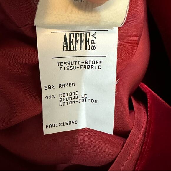 Vintage 90s Moschino Cheap & Chic Red Velvet Skirt Academia Holiday Christmas 10 - Picture 9 of 11